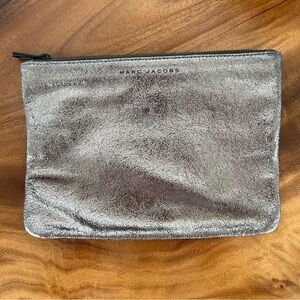 Marc Jacobs Gunmetal/Bronze Metallic Leather Clutch 9.5”x7”